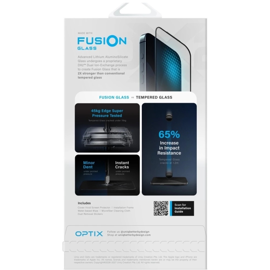 Grūdintas stiklas UNIQ Optix Covex Privacy AG DX2 do iPhone 18 Pro Max privatumo apsauga – 5