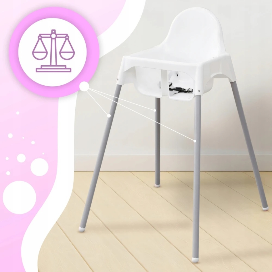 Kėdė Aukšta maitinimo kėdutė, 2 viename kūdikio maitinimo kėdutė su padėklu + saugos diržais – 5