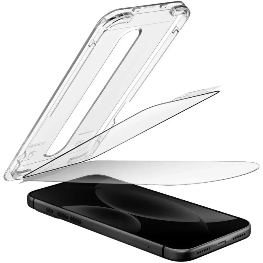 Grūdīts stikls UNIQ Optix SwiftFit Vivid DX2, paredzēts iPhone 18 Pro Max ar aplikatoru – 2
