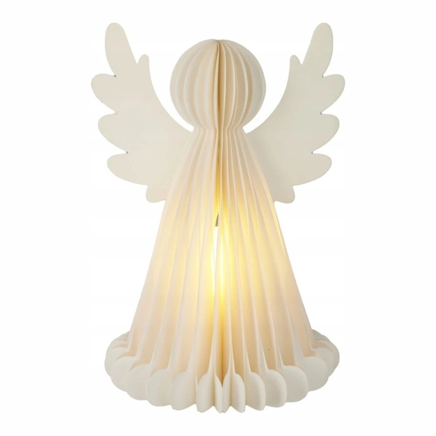 Home Styling Collection Sädelev püha dekoratsioon, papist ingel 6 LED lambiga. – 4