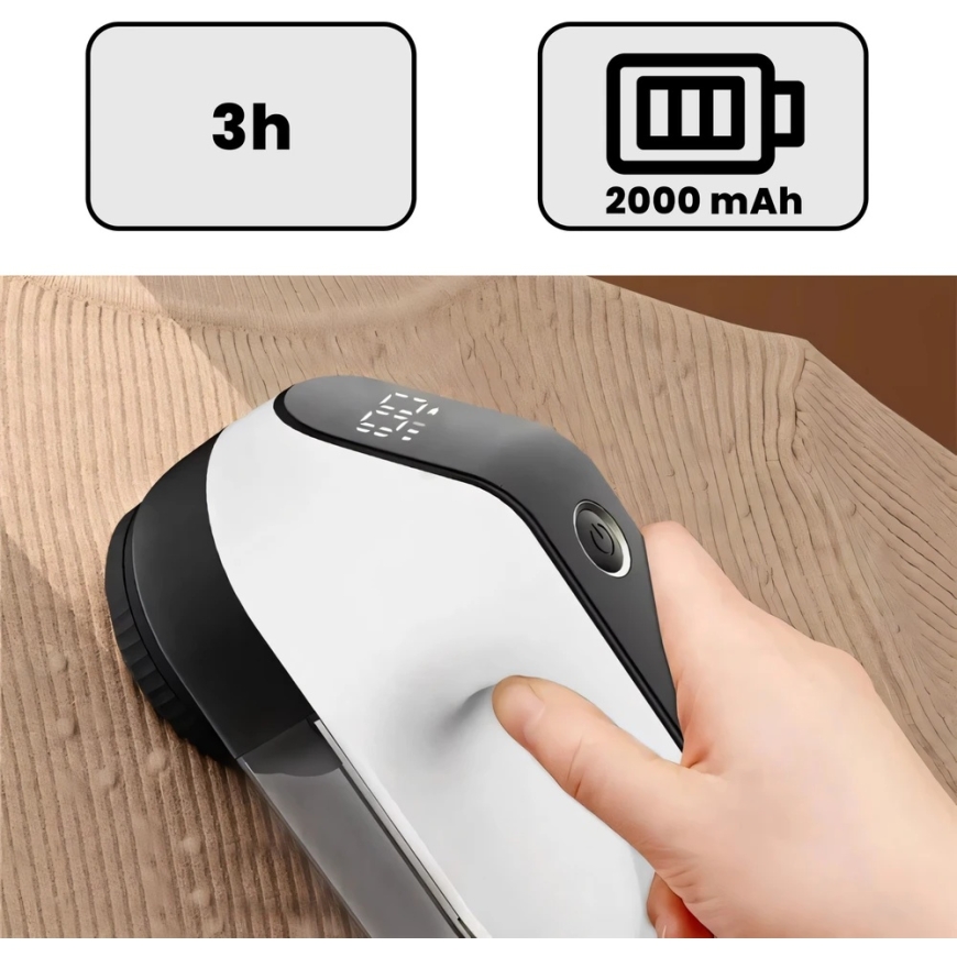 5 W Fabric Shaver with Powerful LED Screen for Clothes, Upholstery, Sweaters, USB-C - or1101 – 4