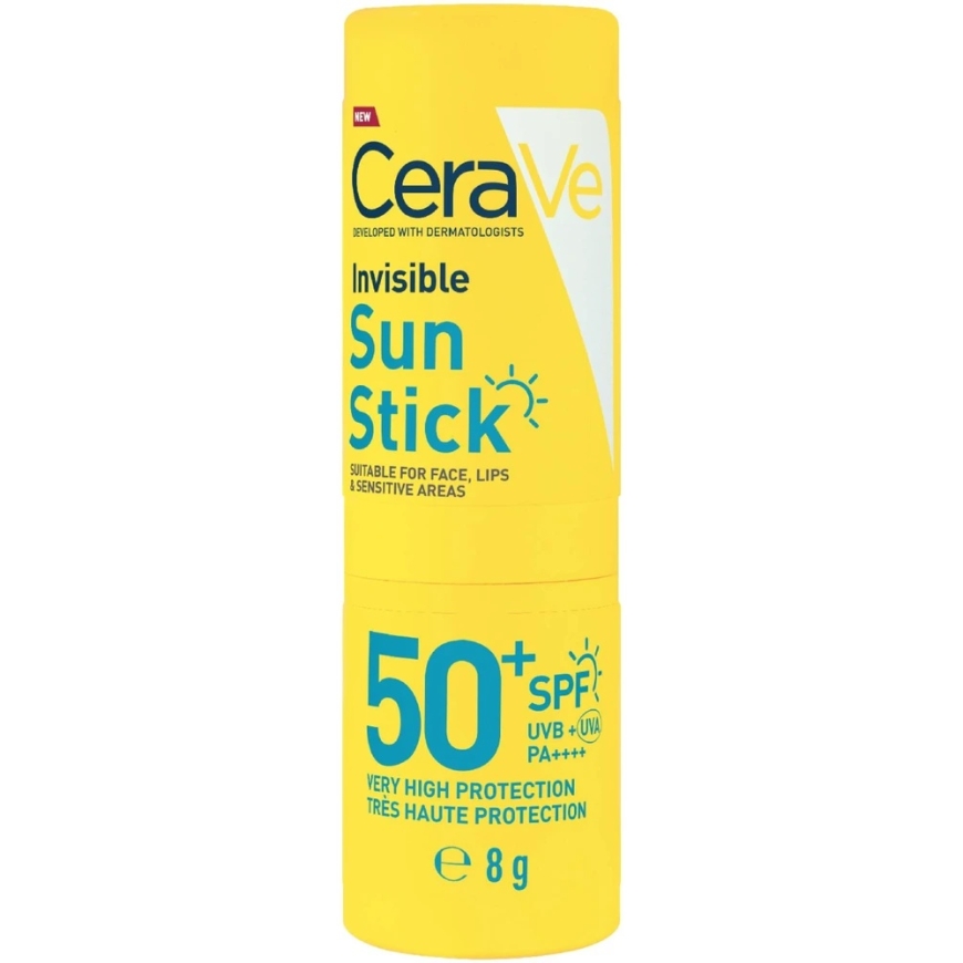 CeraVe Invisible Sun Stick SPF 50+ saulės apsaugos pieštukas, 8 g