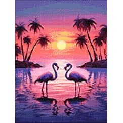 Beldizart Deimantinio tapymo rinkinys "Flamingai" 30x40 cm WD3215
