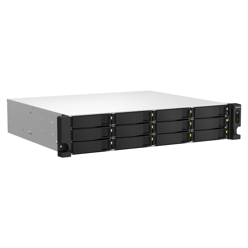 QNAP TS-1264U-RP NAS Teline ( 2U ) Intel® Celeron® 8 GB DDR4 0 TB QNAP QTS Alumiini, musta – 2