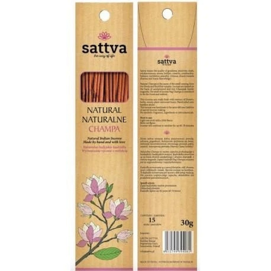 Smilkalų lazdelės Champa, Sattva Ayurveda, 15 vnt. – 2