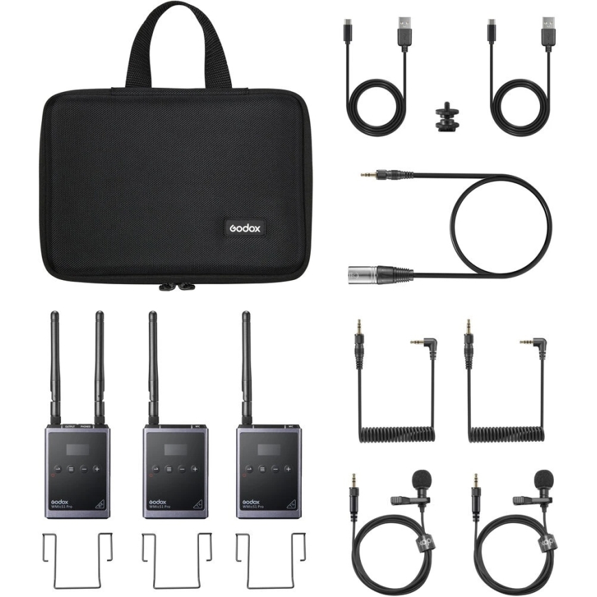 Belaidis mikrofon - Godox WMicS1 Pro Kit 2 96 kanali UHF süsteem