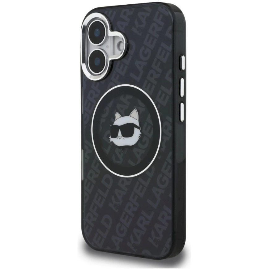 Karl Lagerfeld IML Choupette galvas logotipa MagSafe vāks, paredzēts iPhone 16 – melns – 3