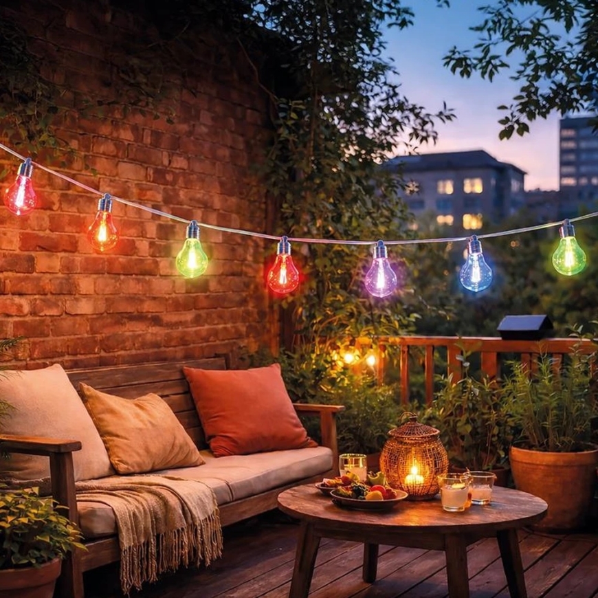 Telforceone "Forever Light" solar-powered LED string lights SUNARI FLS-400, 4 m, 10 bulbs, multicolored – 2