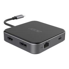 Acer 7-in-1 USB 4 Dongle Проводная USB4 Черный, Серебристый