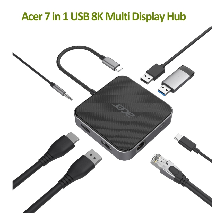 Acer 7-in-1 USB 4 Dongle Vadu USB4 Melns, Sudrabs – 5