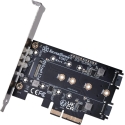 SilverStone Silverstone SST-ECM27 M.2 / SATA adapter, PCIe 4.0, 1x M-Key, 2x SATA 6G – low profile