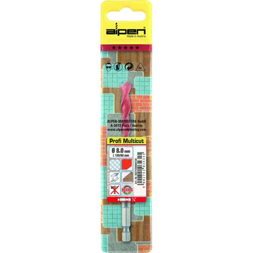 ALPEN-MAYKESTAG MultiCut 27200550100 Carbide Multi-Purpose Drill Bit 5.5 mm Total Length 100 – 4