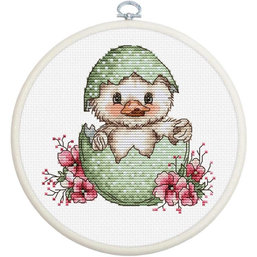 luca S Cross Stitch Kit "First Spring Smile" 10 x 10 cm SBC238