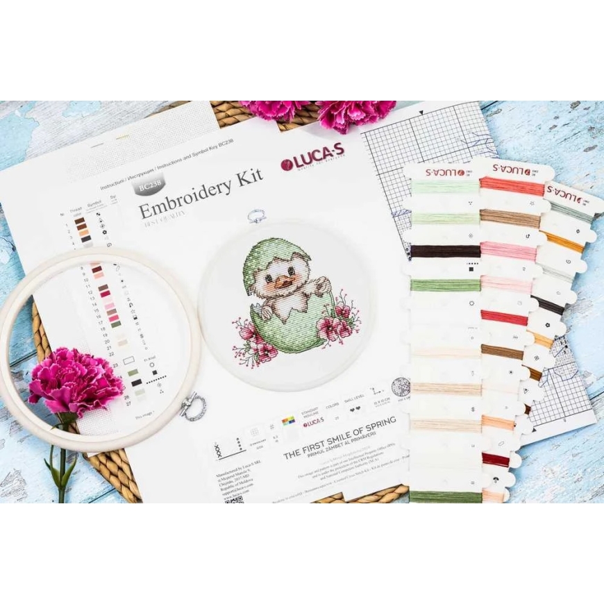 luca S Cross Stitch Kit "First Spring Smile" 10 x 10 cm SBC238 – 3