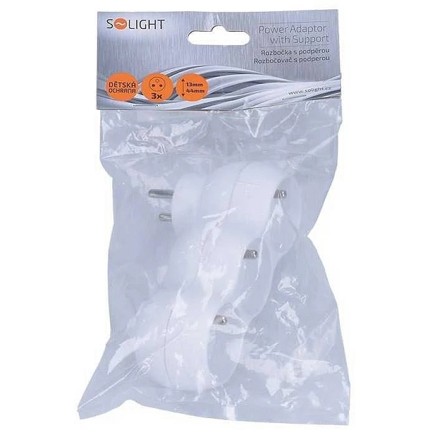 Solight strāvas sadalītājs ar atbalstu, 3 x 10A, balts – 2