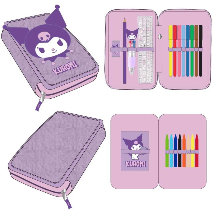 Hello Kitty Kuromi plush pencil case