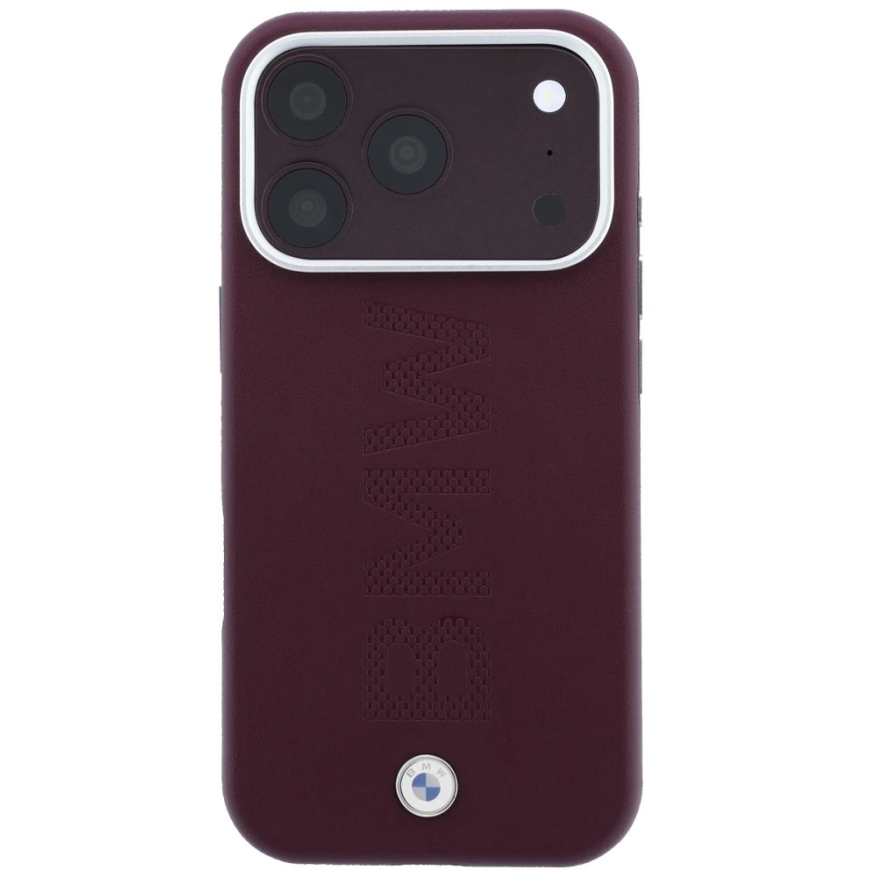 BMW Sign Centered Deboss Case with MagSafe for iPhone 17 Pro / iPhone 18 Pro – burgundy color – 3
