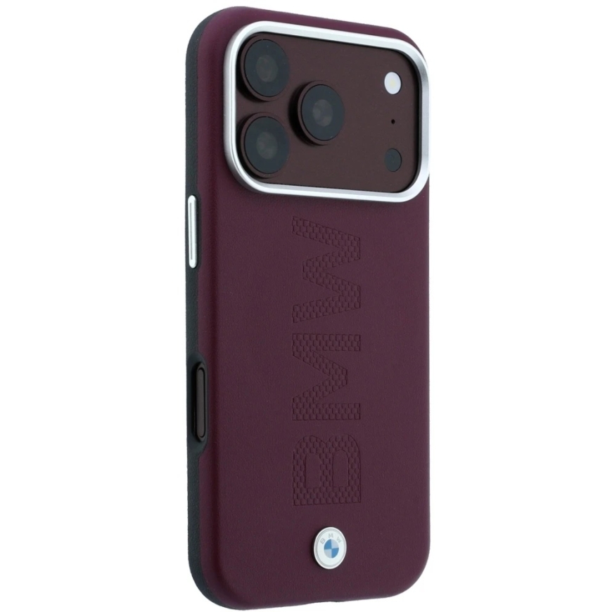 BMW Sign Centered Deboss Case with MagSafe for iPhone 17 Pro / iPhone 18 Pro – burgundy color – 4
