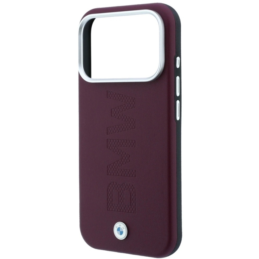 BMW Sign Centered Deboss Case with MagSafe for iPhone 17 Pro / iPhone 18 Pro – burgundy color – 5