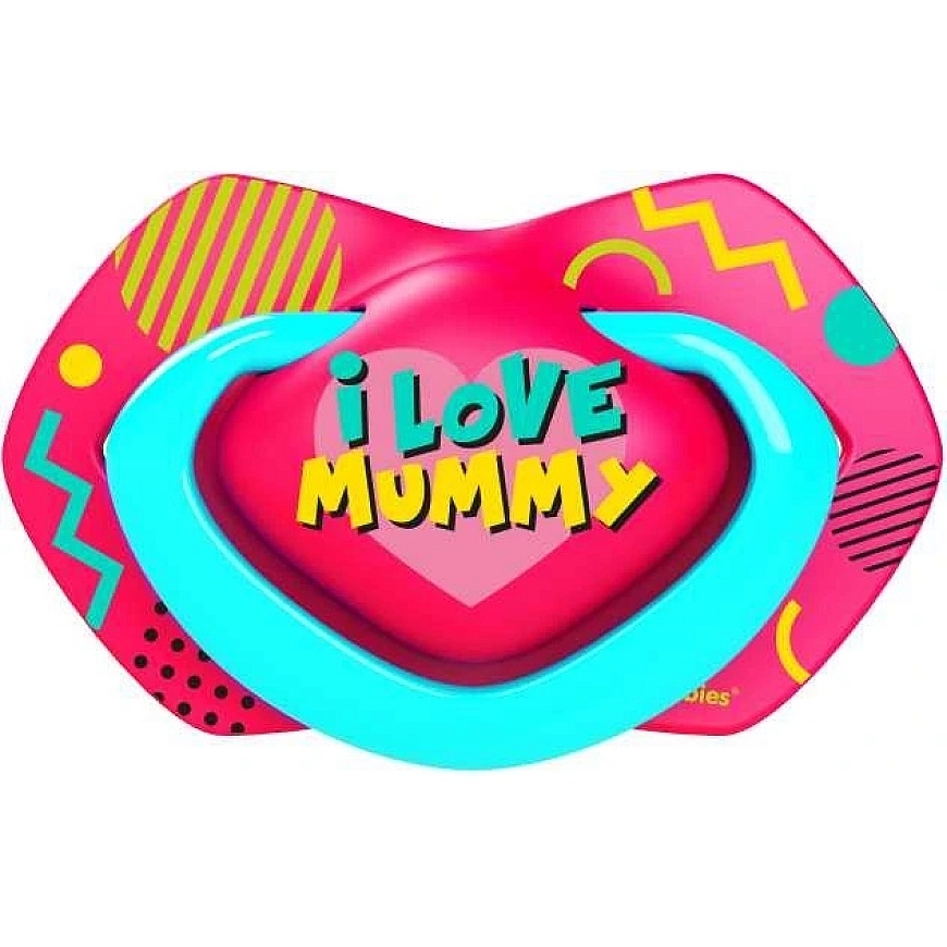 CANPOL BABIES silicone symmetrical pacifier NEON LOVE, 6-18 months, 2 pcs., 22/653_pin – 2