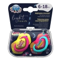 CANPOL BABIES silicone symmetrical pacifier NEON LOVE, 6-18 months, 2 pcs., 22/653_pin