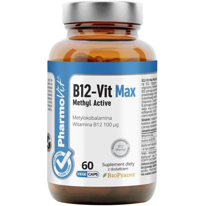 Pharmovit B12-Vit Max Methyl Active maisto papildas 60 kapsulių