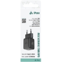 iPEAX GaN 20 W sieninis įkroviklis (USB-C + USB-A), juodas iPEAX GaN 20 W sieninis įkroviklis (USB-C + USB-A), juodas