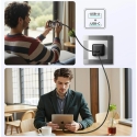 iPEAX GaN 20 W seinalaadija (USB-C + USB-A), must iPEAX GaN 20 W seinalaadija (USB-C + USB-A), must