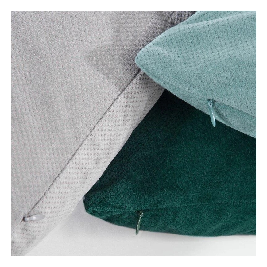 Eurofirany MILO velvety cushion cover with a subtle structural pattern, 45X45 cm, color: grass green – 5