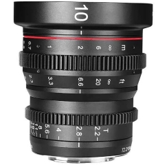 Objektyvs - Meike MK 10mm T2.2 Micro 4/3 Cine objektyvs, manuāla fokusēšana, melns