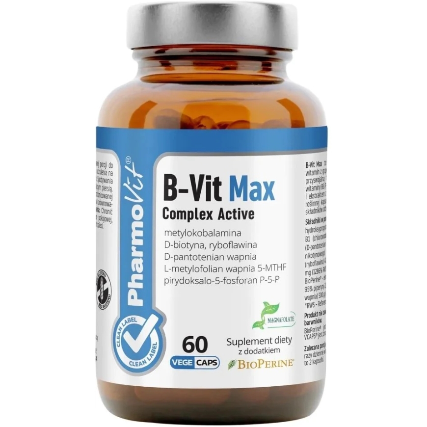 Pharmovit B-Vit Max Complex Aktiivinen ravintolisä 60 kapselia