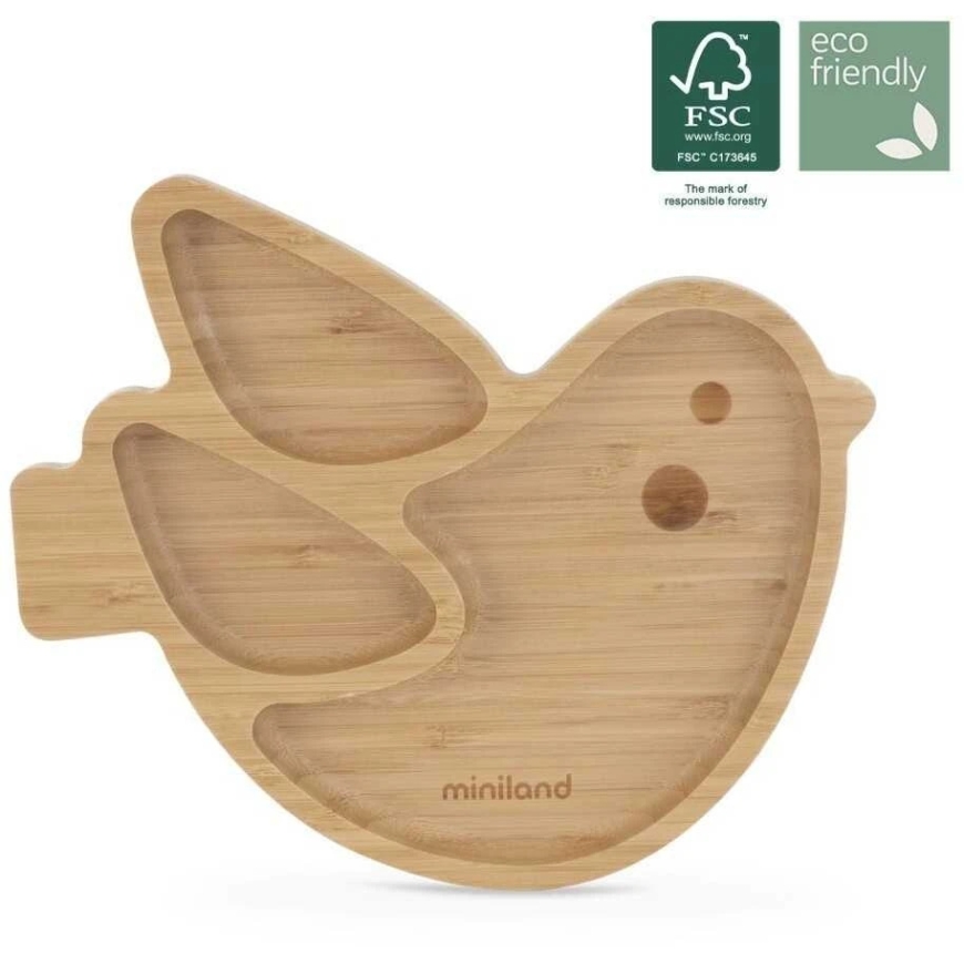 Miniland bamboo plate with compartments Bird – 2