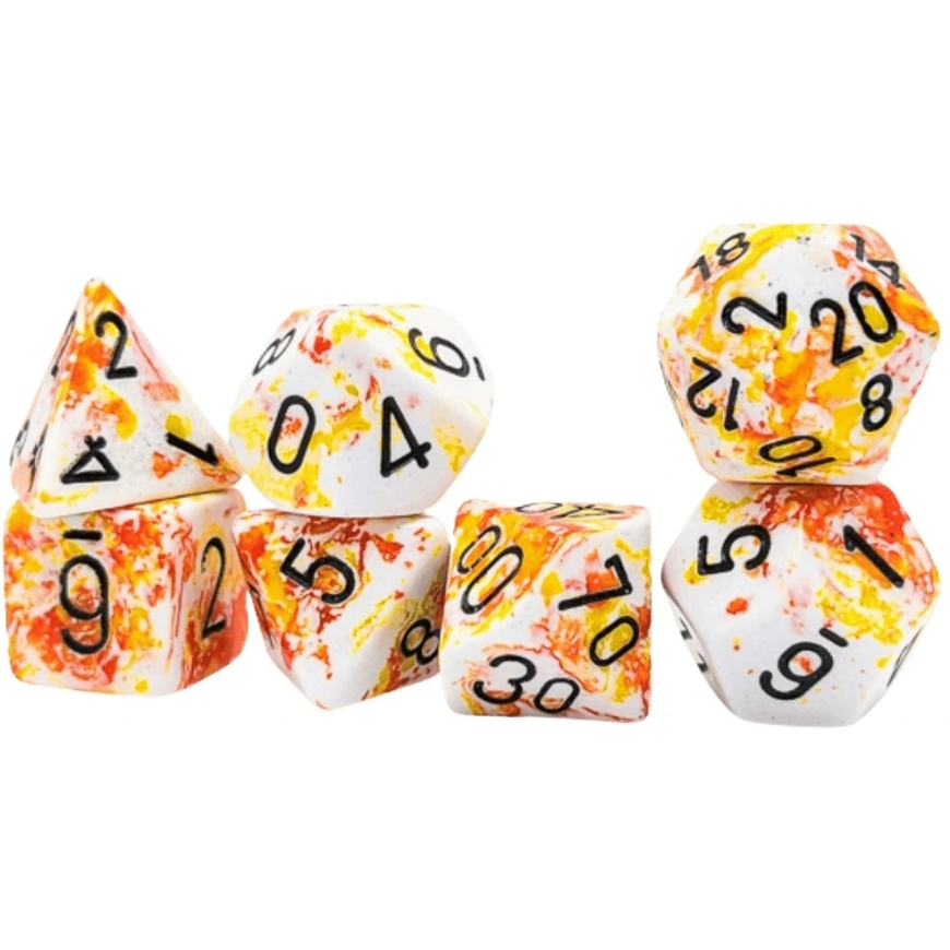 Chessex Polyhedral Sunrise/Black 7-Die Set
