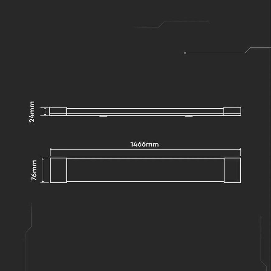 V-tac 50W LED Linear Light Fixture, 150cm, White, 6500K, CREE LED Chip – 4