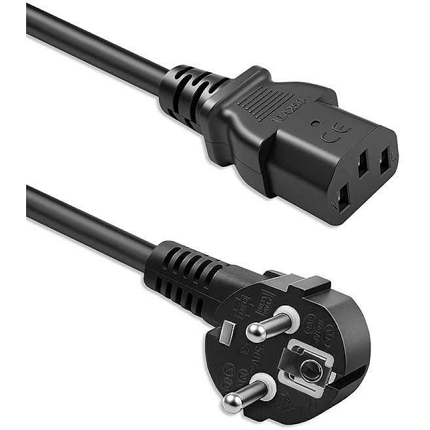 Кабель питания Qoltec SCHUKO CEE 7/7 угловой IEC C13 3x1.00mm² 2.5м