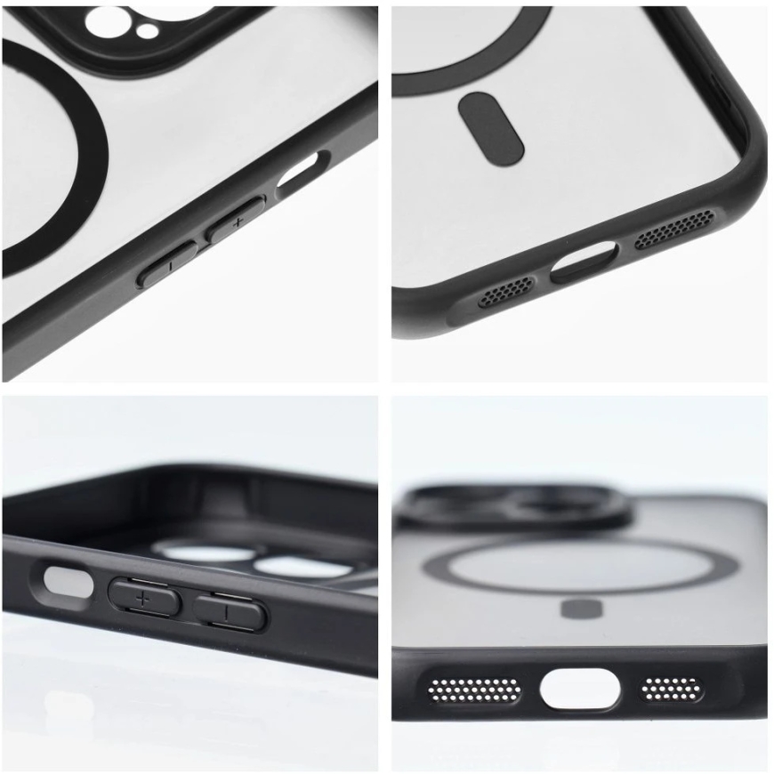 OEM vāks Samsung A07 / A08 Full Matte Mag Cover saderīgs ar MagSafe melnā krāsā – 5