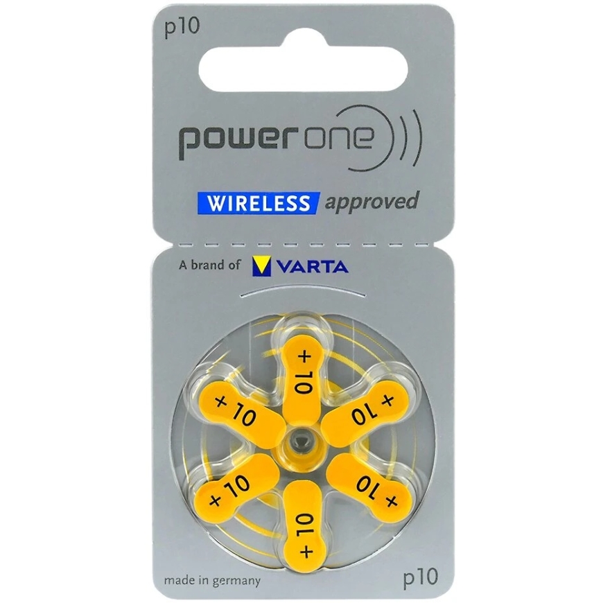 POWER ONE VARTA PR70/10 Earphone Batteries, 6 pcs/pack