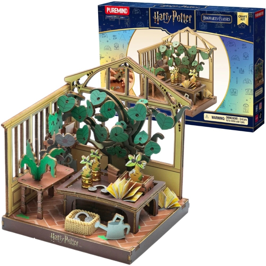 Puremind Harry Potter Folding Wooden Model Scene Herbology Lessons 3D DIY Puzzle