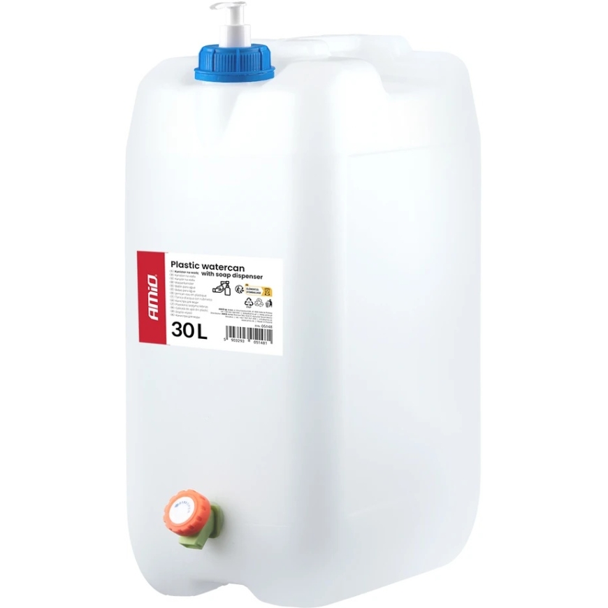 Plastic water canister blue with tap and soap dispenser 30l amio-05148 – 2