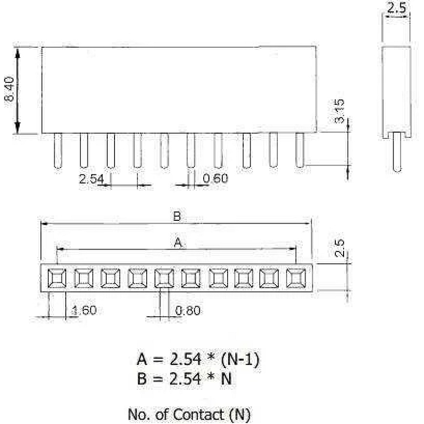 Oem Smeigtuko pesa 2.54 mm - 1x40 kuldnekt - emane – 4