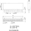 OEM Socket Connector 2.54 mm - 1x40 Gold Pin - Female OEM Socket Connector 2.54 mm - 1x40 Gold Pin - Female