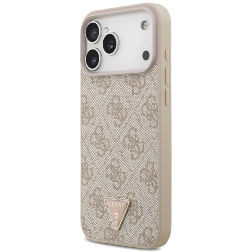 Guess Leather 4G Triangle Strass MagSafe kate, mõeldud iPhone 17 Pro Max / 18 Pro Max - Roosa – 2