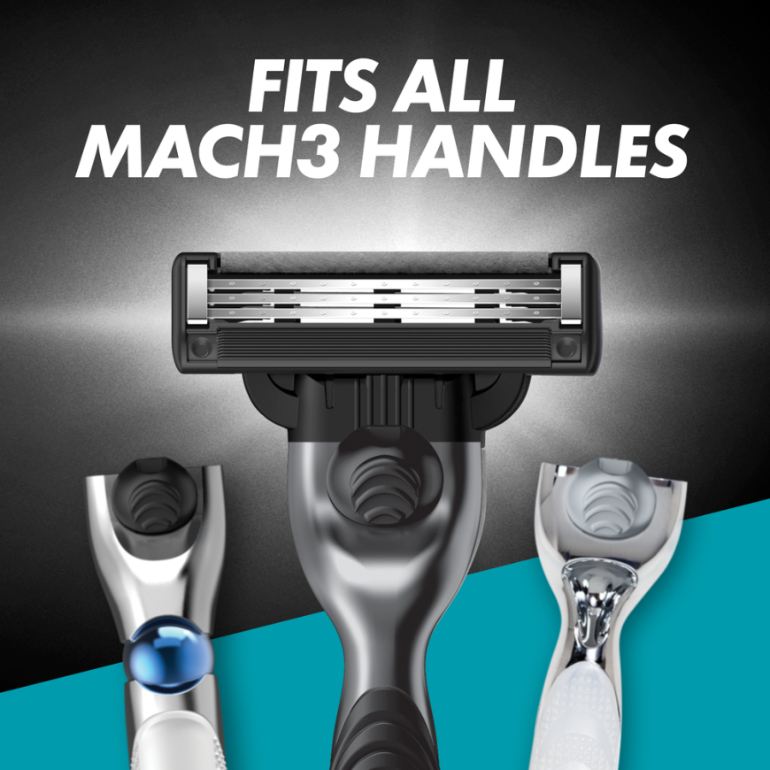 Gillette Mach3 Charcoal Razor for Men, 1 Gillette Razor + 5 Replacement Blades