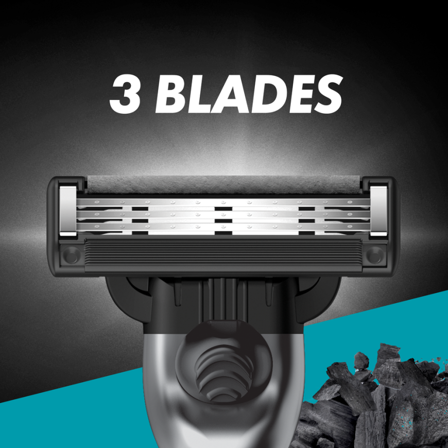 Gillette Mach3 Charcoal Partakoot Vyrams, 1 Gillette Partakoot + 5 Vaihdettavaa Terää – 2