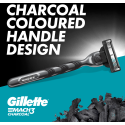 Gillette Mach3 Charcoal Razor for Men, 1 Gillette Razor + 5 Replacement Blades
