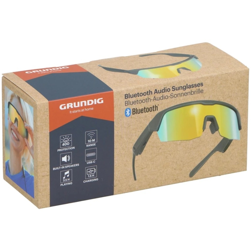 Grundig Bluetooth UV400 päikeseprillid USB-C kõlaritega – 4