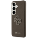 Guess PU 4G Resin Metal Logo Case for Samsung Galaxy S26+ Brown