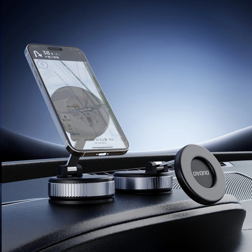 Dudao F24PRO "MagSafe" compatible car mount with suction cup for windshield or dashboard - Black – 3