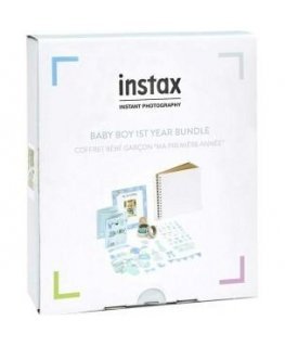 Photo frame Fujifilm instax set for 1st child's birthday, blue (frame, album, stickers and decorated adhesive tape)