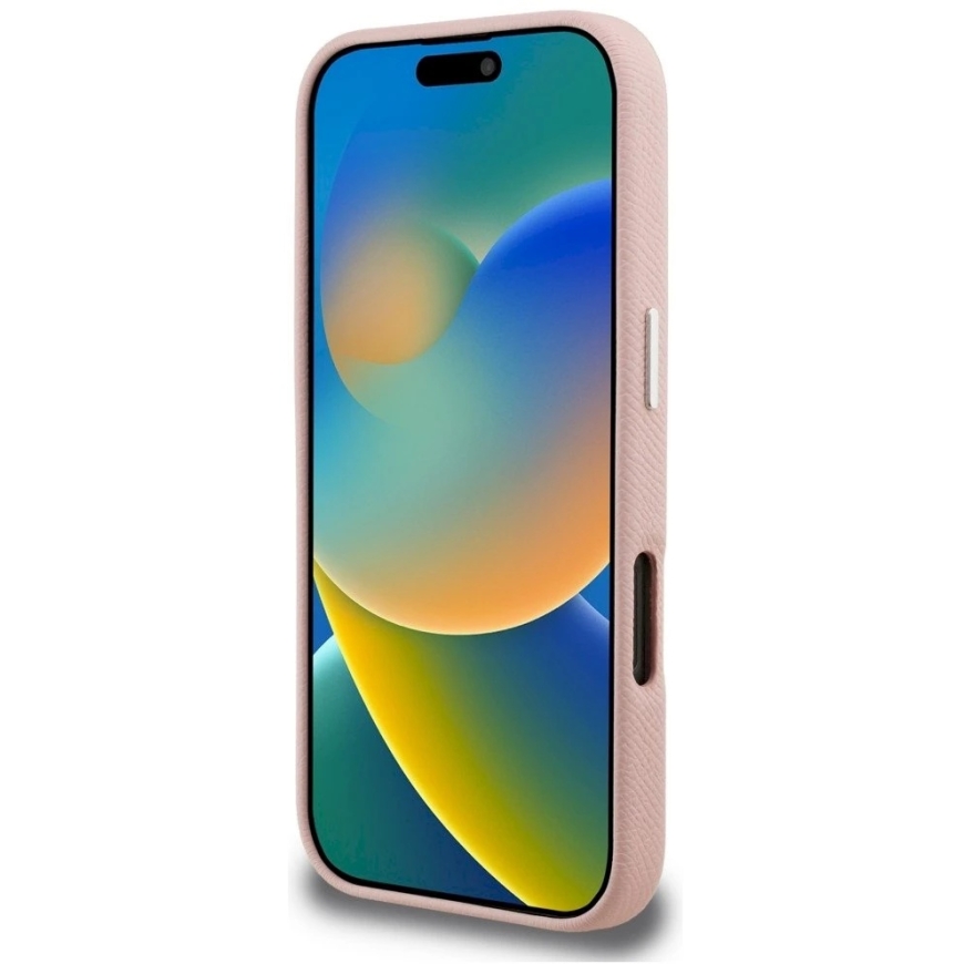 Karl Lagerfeld FW Grained Signature Logo iPhone 16 Pro Max - Vaaleanpunainen – 5